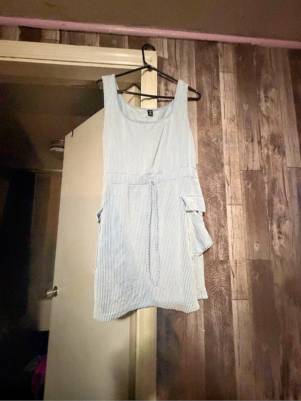 SHEIN Striped Mini Dress in Blue & White